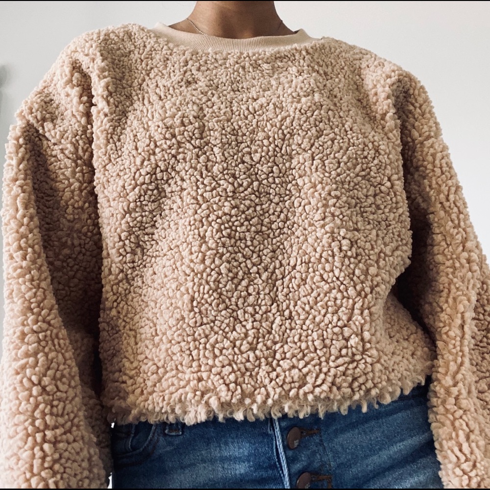 wild fable: tan sherpa sweater